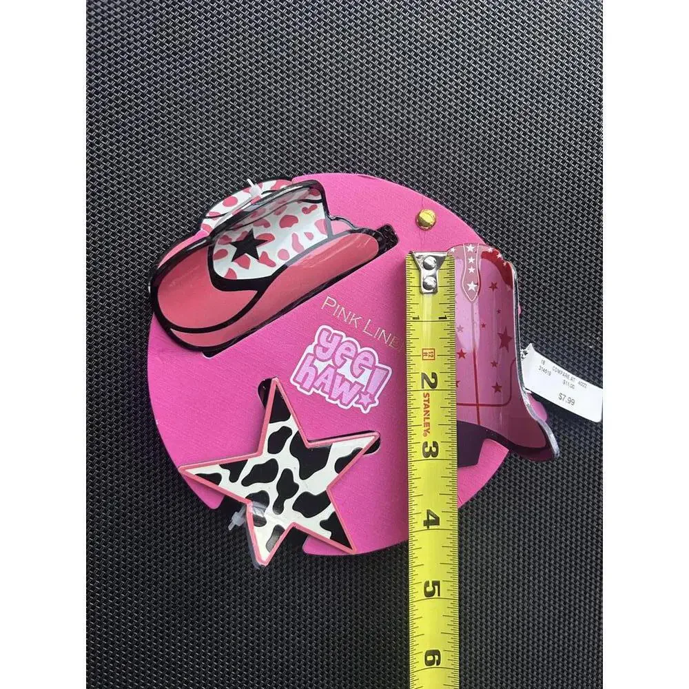 Pink Linen Yeehaw Hair Clip Set NWT Cowgirl Western Boot Star Hat Cute Cowprint